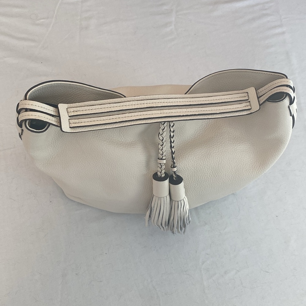 REBECCA MINKOFF Cream Ivory Leather Hobo Shoulder Bag EUC - Picture 2 of 15